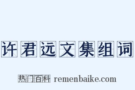 许君远文集组词是什么意思的图片